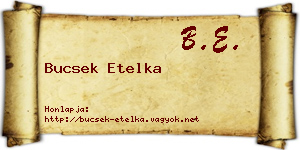 Bucsek Etelka névjegykártya